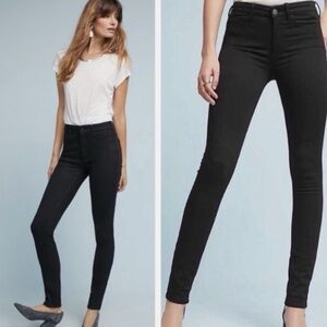 Pilcro and the Letterpress High Rise Skinny Precision Denim Jeans Black Size 28